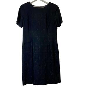 Vintage Talbots Women’s Sheath Embroidered Mini Dress Black Size 8 EUC